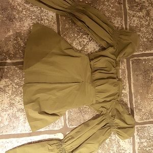 Olive long sleeves blouse